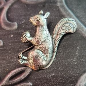 Vintage Sterling Squirrel Brooch